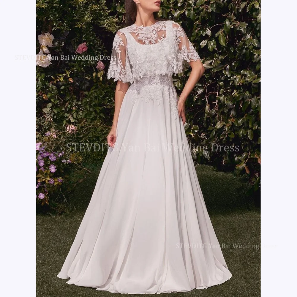 Elegant Lace Prom Dresses For Women Fashion Short Sleeves O-Neck Special Occasion Formal Party Women Dress Customized  Gown