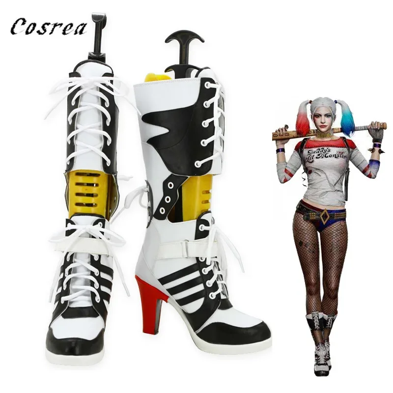 Bottes de cosplay Joker Davidsion pour adultes, accessoires de costume pour filles, chaussures d'Halloween pour femmes