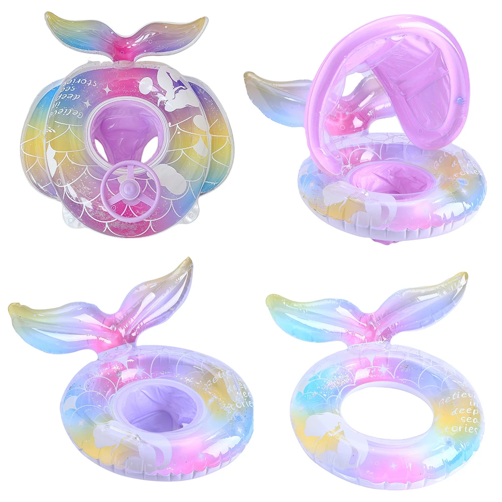 Mermaid Swim Ring Inflatable Pool Float Underarm Float With Seat Ring Summer Pool Beach Float Perfect For Water Play