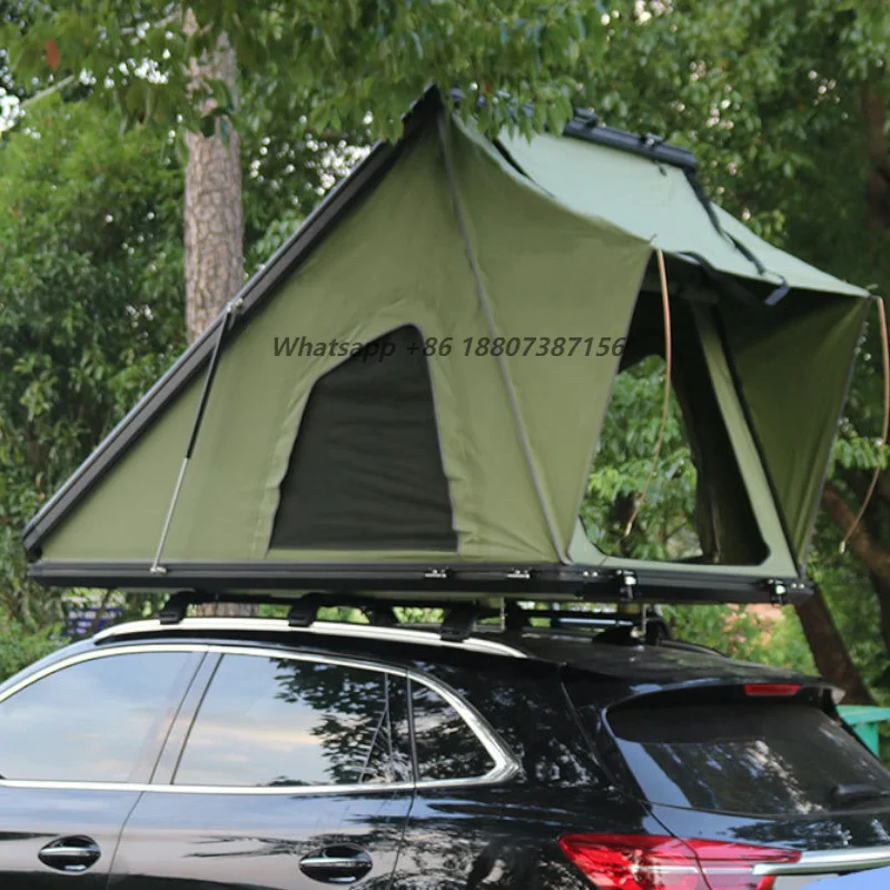 

Factory Supply Roof Tent Hard Shell Triangle Structure Hard Shell Roof Top Tent Waterproof Windproof Camping Rooftop Tent
