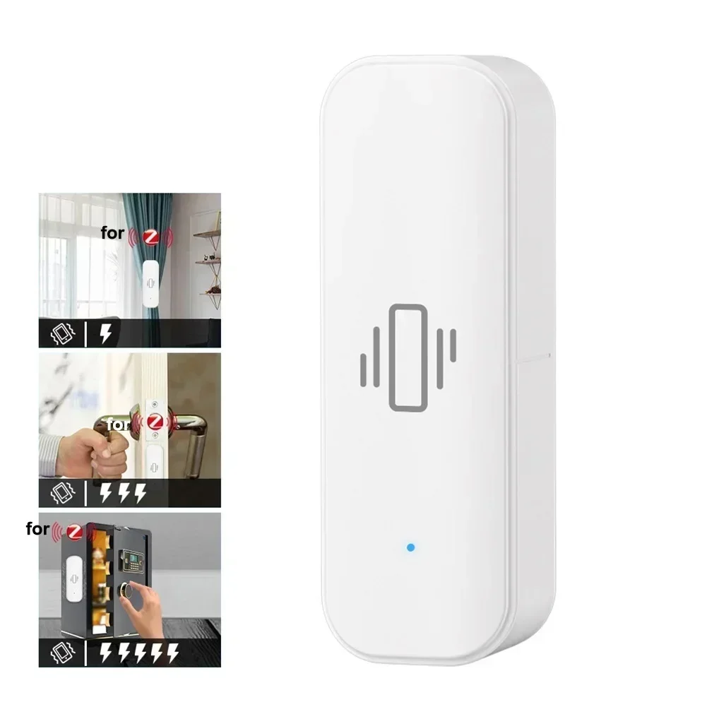 1x Home Vibration Sensor Vibration Sensor WIFI Real-Time Alarm Remote Monitoring Linkage Alarms Home Security