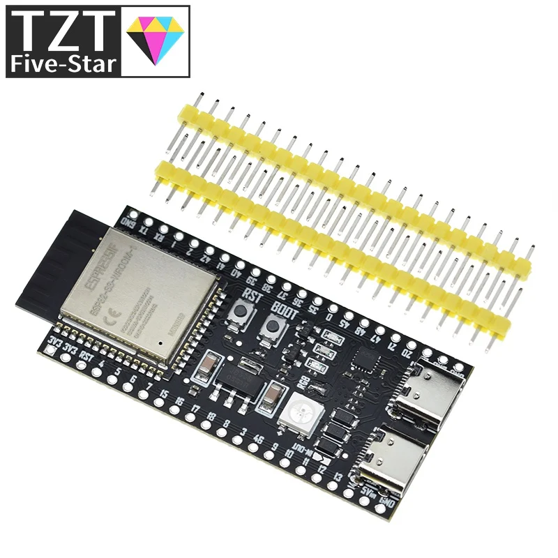 Imagem -06 - Wi-fi Compatível com Bluetooth Ble 5.0 Mesh Development Board Esp32 Módulo sem Fio N16r8 Tzt-esp32-s3-devkitc1 Esp32-s3