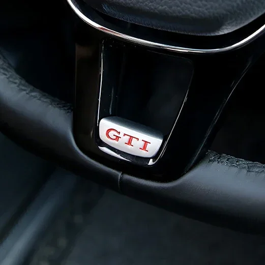For VW 3D Aluminum Alloy Rline Emblem Car Steering Wheel Sticker Accessories For Volkswagen GTI Polo Golf Passat Scirocco Jett view 6