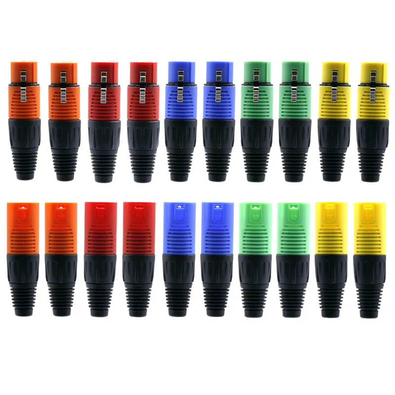 20pc Blue 3Pin XLR Connector Male Female Plug Plastic Shell Microphone Speaker XLR Socket Amplificador de audio Audiophile Video