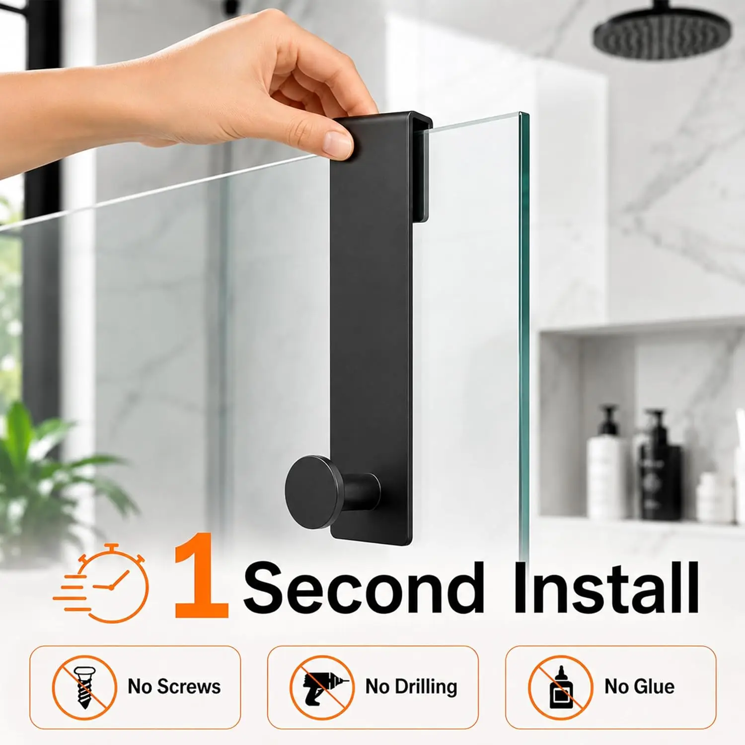 2 stainless steel shower hooks, towel hooks, yukata hooks, heavy-duty and durable shower rack, bathroom storage rack view 3