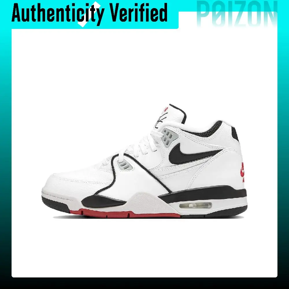 Nike Air Flight 89 Mid top Basketball Shoes Unisex White Black Red DB5918-100