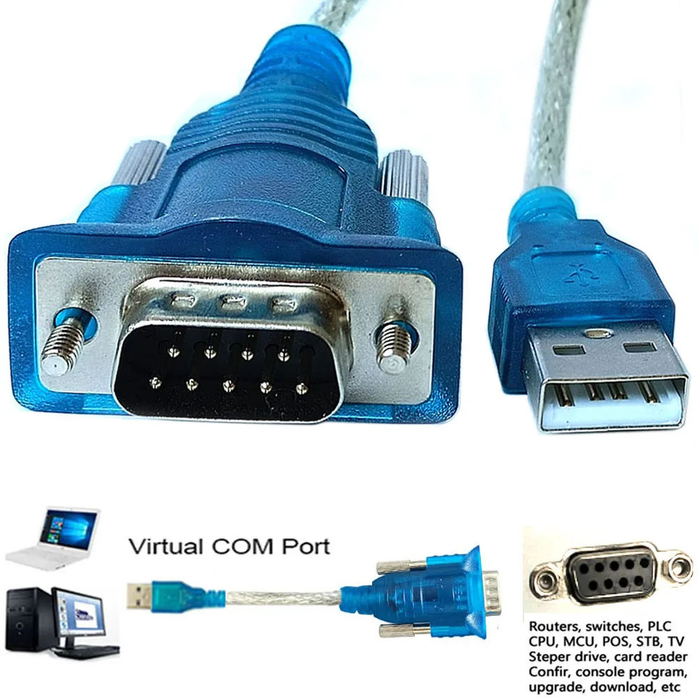 USB RS232 Serial Interface Cable FTDI Chip RS-232 to USB Serial Converter Cable for Receipt Label Ticket Thermal Printer Cable