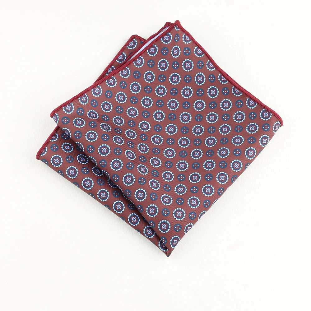 24cm New Winter Luxury Silky Pocket Square Men Floral Paisley Printed Handkerchief Colorful Soft Hanky Wedding Party Suit Cravat