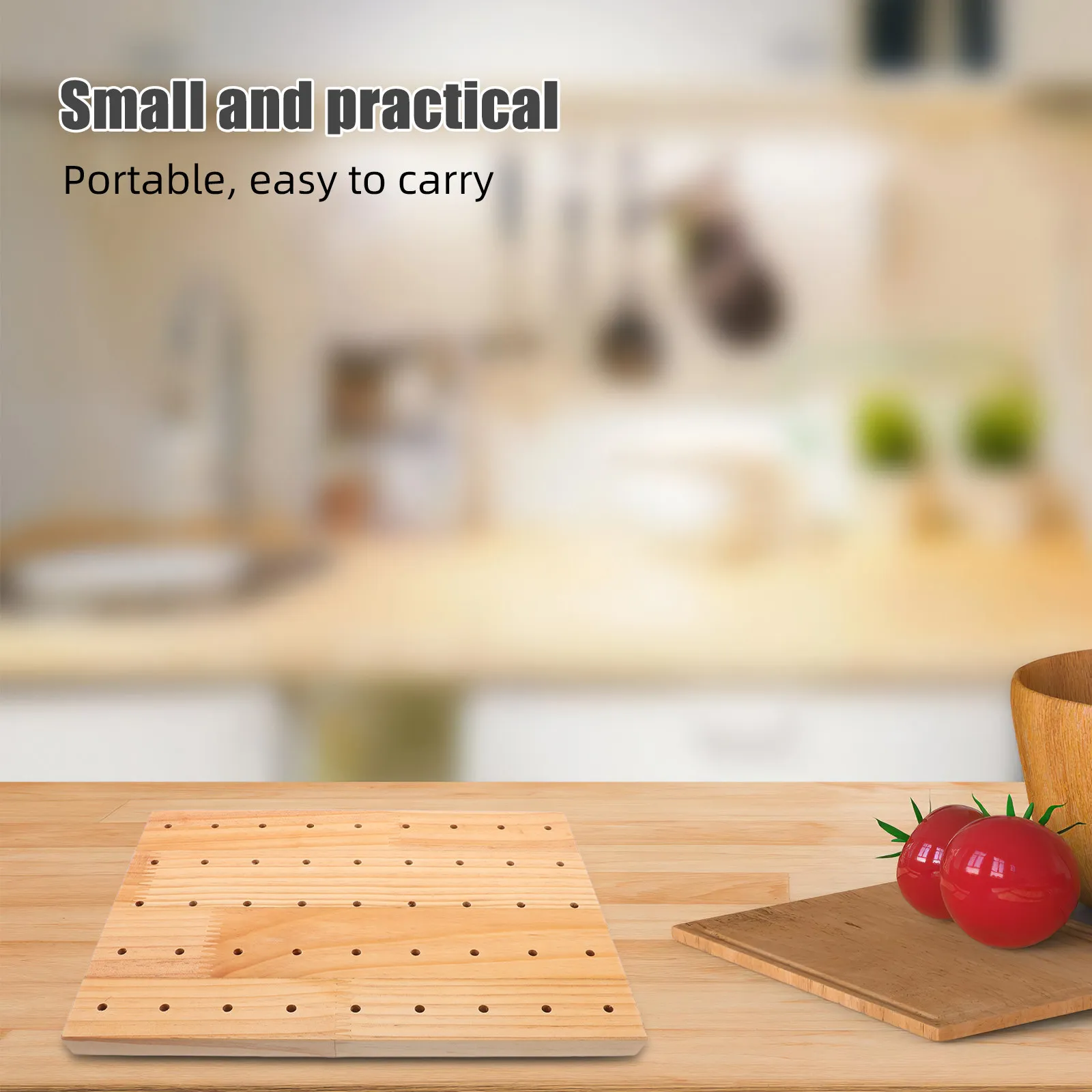 Expositor de Alimentos de Madera de 11.4"X7.86" para Aperitivos, Frutas, Brochetas, Buffet, Catering, Estilo Rústico