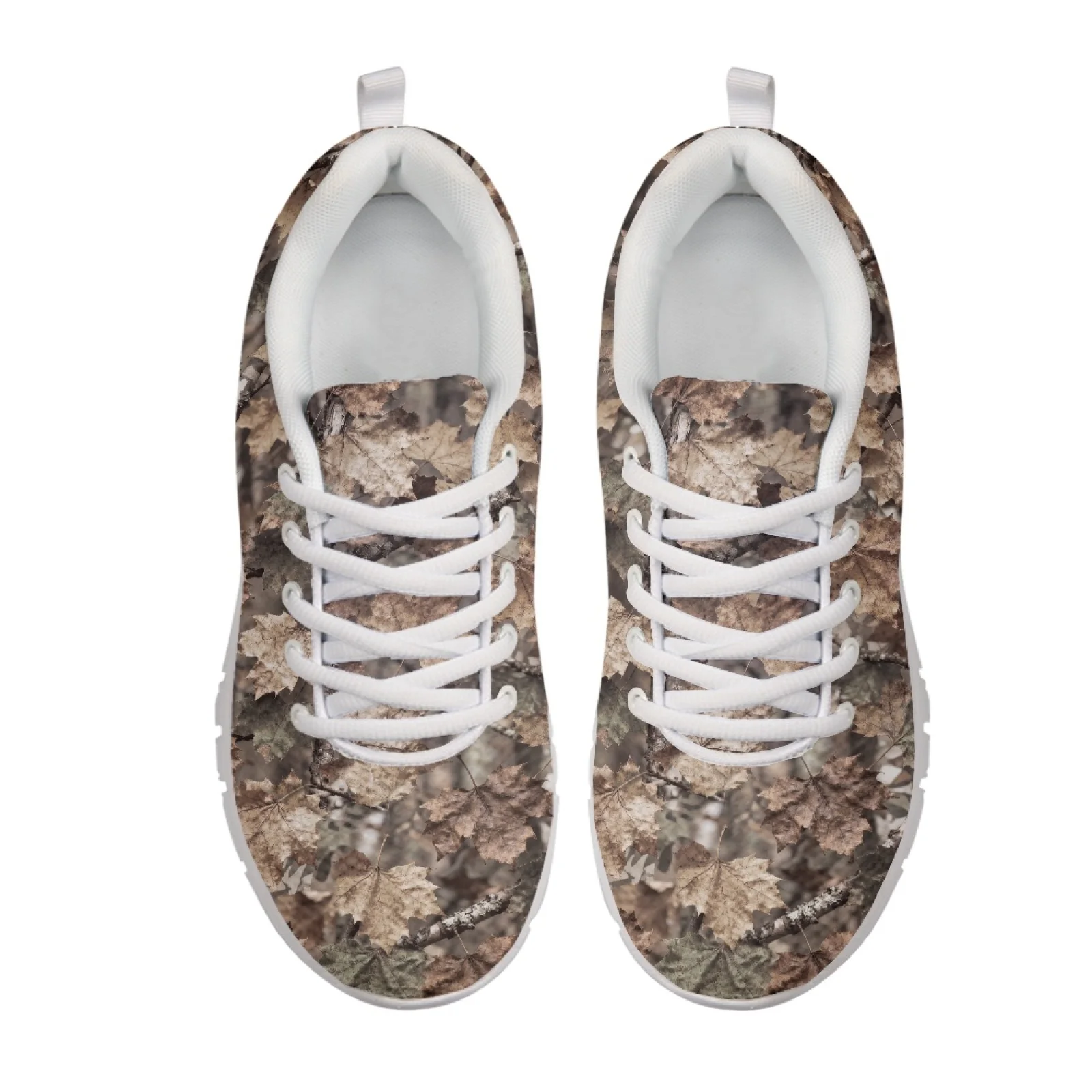 Coloranimal Fall Leaves Mesh & EVA Sole Women Running Shoes Lace Up Hiking Shoes for Womens New Arrival
