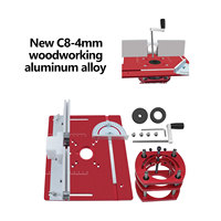 【Aluminum Router Table Insert】Woodworking Lift Kit with Miter Gauge C8-4mm Alloy for Precision Cutting Tools for CNC Woodworking