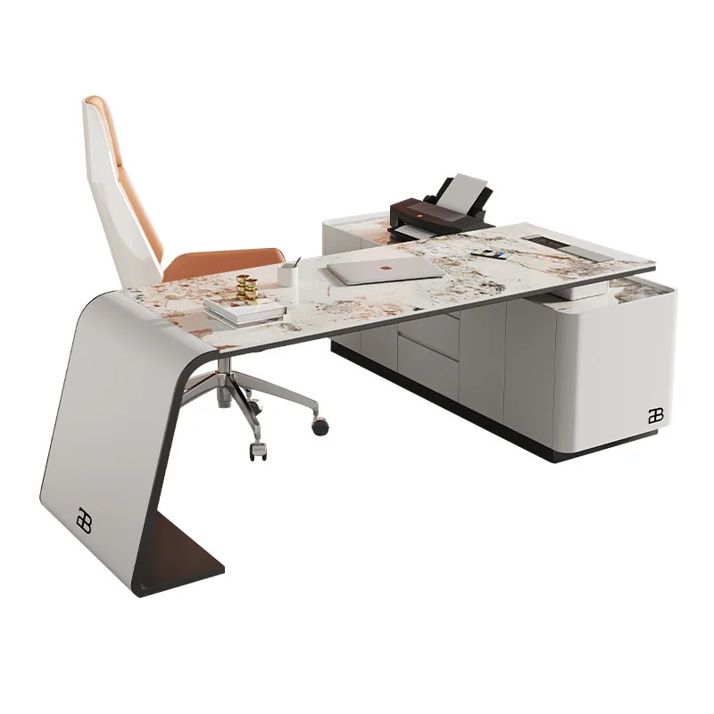 

vn-Light Luxury boss Office Desk Fashion Office Desk and Chair Combination High-end Office Desk and Chair Set#