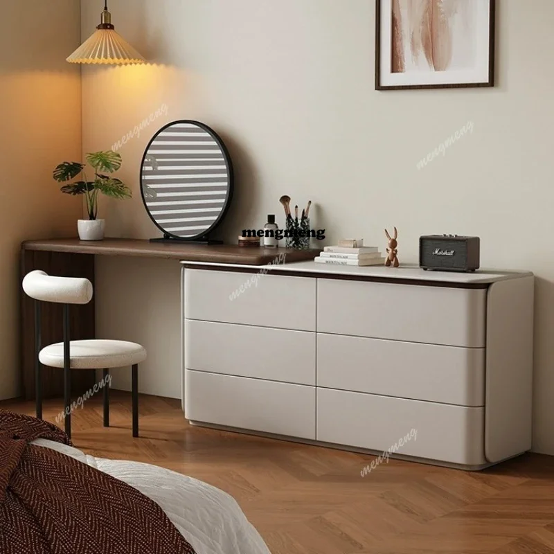 

New Light Luxury Makeup Vanities Walnut Solid Wood Bedroom Modern Makeup Vanities Chinese-style Retro Furniture Penteadeira JTM
