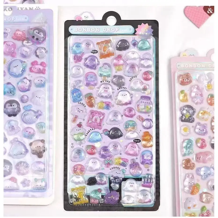 4 Pieces Cartoon 3D Relief Fun Stickers - DIY for Phone Cases, Cute Decorative Stickers for Girls & Kids Anime Worlds Store