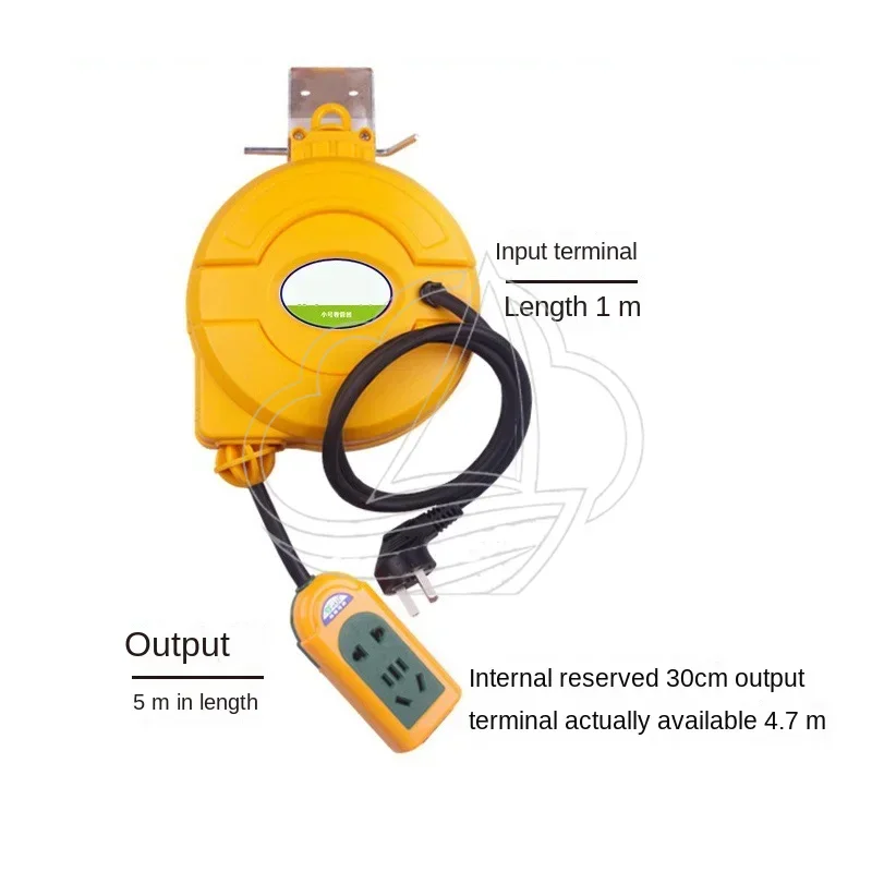 3000W 5M Automatic Retractable Power Cable Reel, Telescopic Electric Wire Drum Power Supply Tool