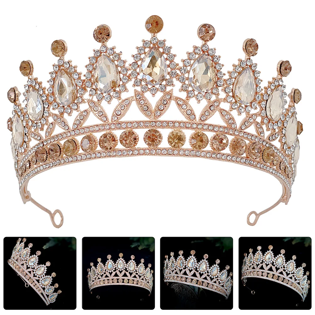 

Rhinestone Bride Crown Tiara Baroque Style Wedding Birthday Party Headpiece for Women Tiara Headbands for Women
