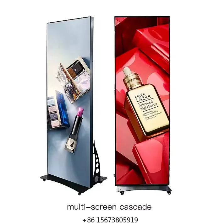 P2.5 Indoor Led Poster Screen Led Digital Display Portable Led Video Wall With Wheels for Trade Show Store