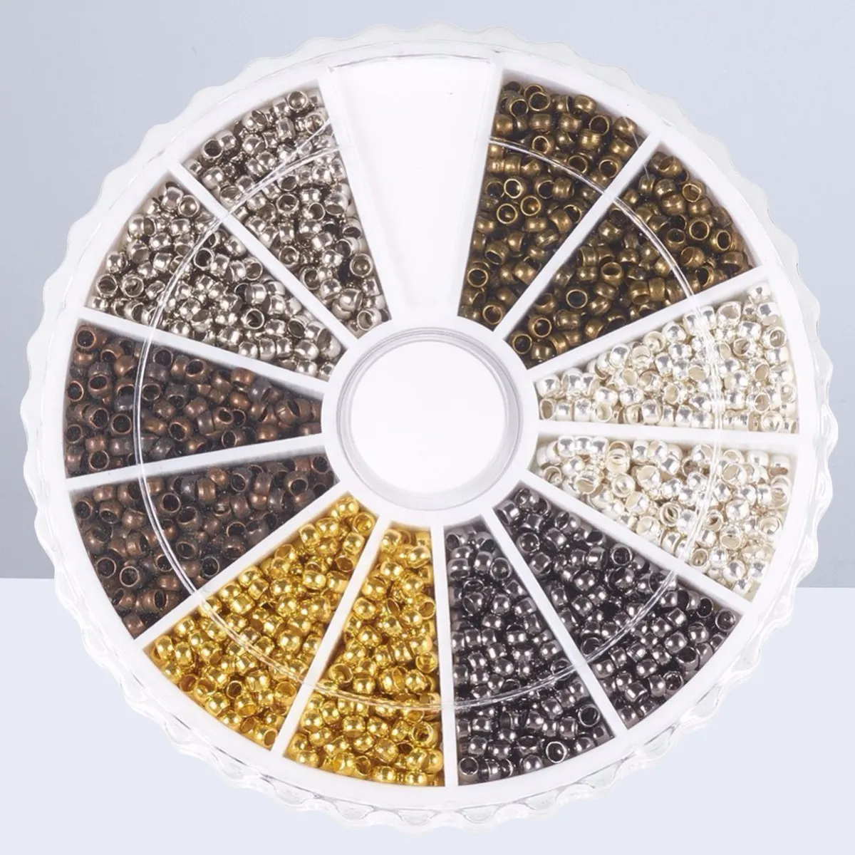 3000Pcs Metal Spacer Beads Positioning Loose Beads Multi Color Divided Box DIY Jewelry Making Accessories Retro Vintage Style
