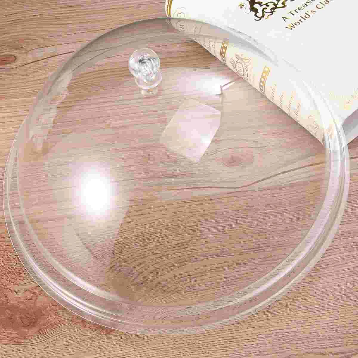 

1Pc Acrylic Round Food Cover Food Tent Food Insulation Lid for Home Bread Dessert Dish Transparent (8-inch 21cm Random S