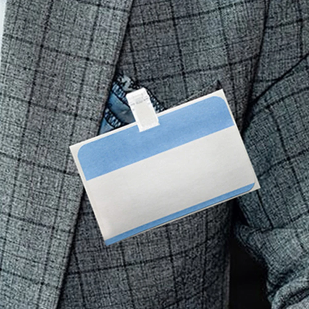 

40pcs Self Adhesive Badge Id Badge Holders Spring For Name Tags Office Events Plastic Chest Card Clamps Clear Wall