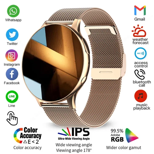 Reloj inteligente con llamada Bluetooth para mujer, Monitor de ritmo cardíaco y presión arterial, resistente al agua IP67, para Android IOS, 2025