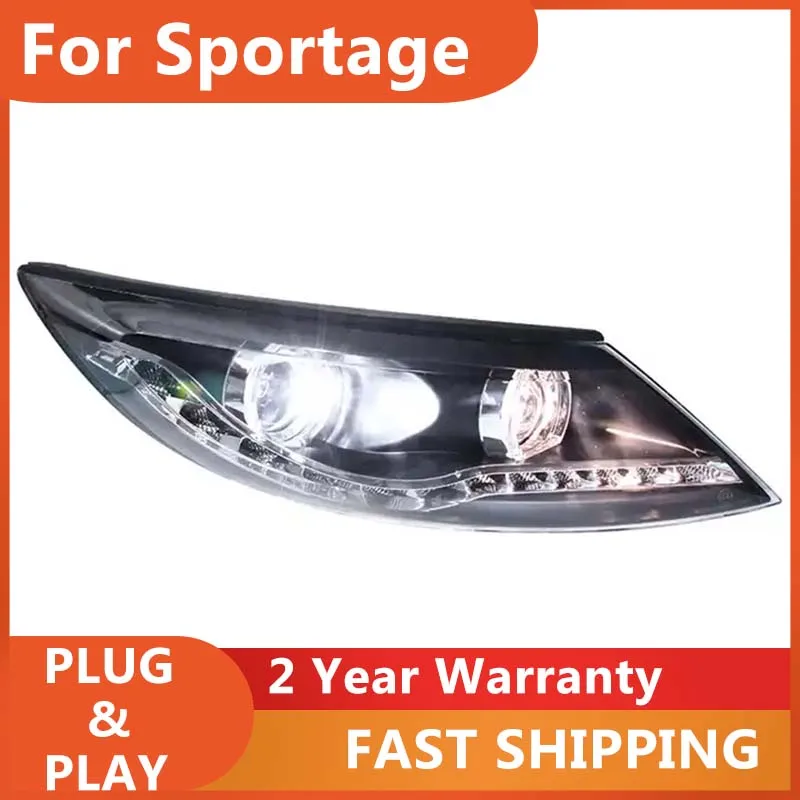 

Автомобильные аксессуары для Kia Sportage, фара 2011-2014, фара Sportage, DRL, указатель поворота, ближний свет, линза проектора