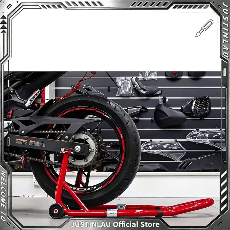 JUSTINLAU Universal Motorcycle Rear Swingarm Stand, 500KG Load Paddock Stand, Heavy Duty Support for Sport Bike Repair & Parking