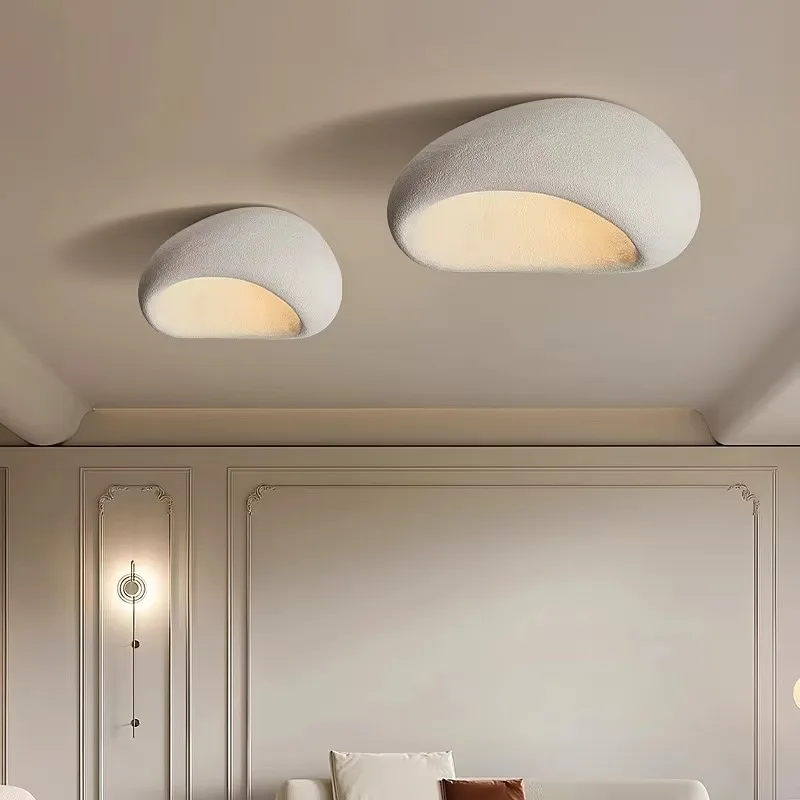 Nordic Minimalist Wabi Sabi Cream Wind LED Ceiling Lamps Chandelier Lustre Living Dining Room Home Decor Bedroom Lights Fixture