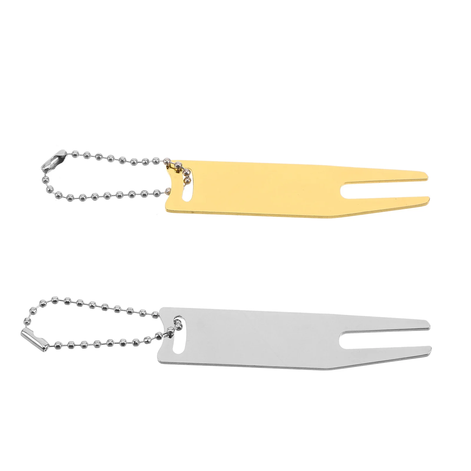 2 قطعة جولف ديفت أداة إصلاح الكرة ماركر العشب شوكة المحمولة ديفوت أداة علامات المفاتيح قذفة محاذاة طقم تصليح الحديقة #1