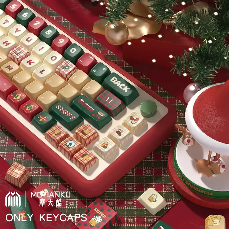 

Christmas Eve Original Theme Keycaps Cherry Profile Personalized Keycap For Mechanical Keyboard with 7U and ISO key cap