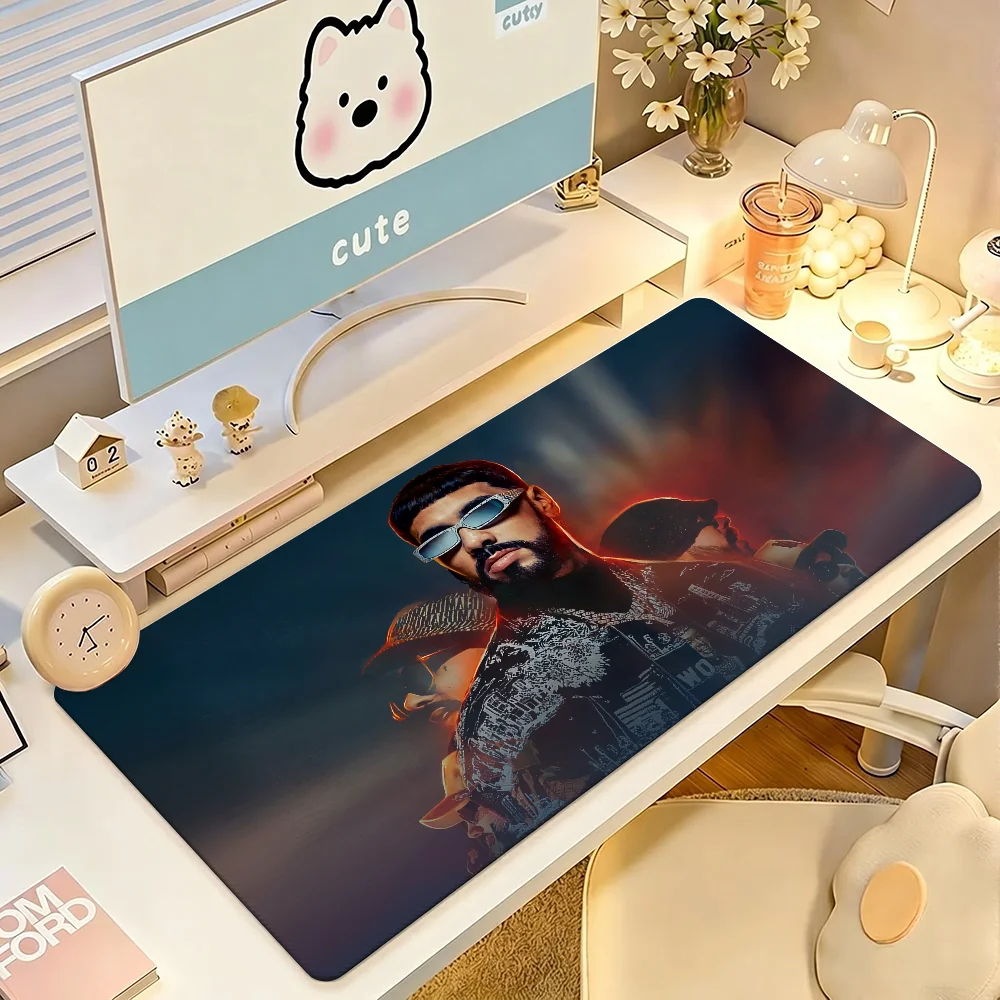 Rapper Anuel AA Mouse Pad Large Non-Slip Waterproof Mat Stitched Edge Keyboard Pad for Gaming Daily Office