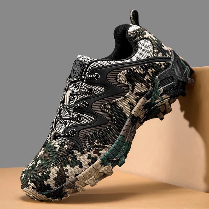 

Men's Sneakers Outdoor Anti-Slip Wear-Resistant Camouflage Casual Hiking Boots Breatable Mesh Climbing Shoes Trekking Boots