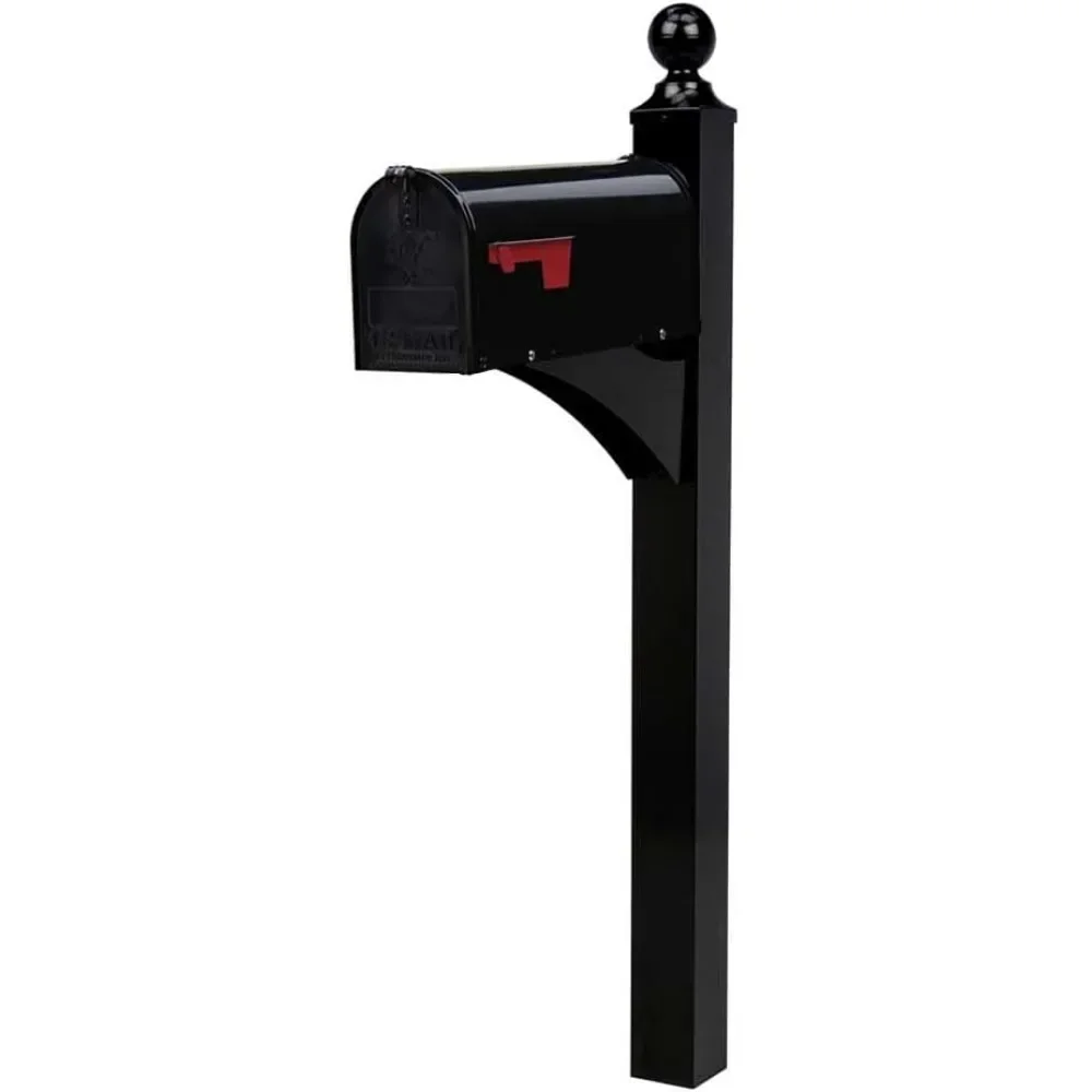 Landover Aluminum Mailbox Post, Black For Mailboxes