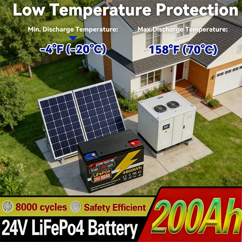 

200AH LIFEPO4 24V 32700 Battery Is Integrated with BMS 200A for RV Solar External Rechargeable Network Lithium Iron Phospha
