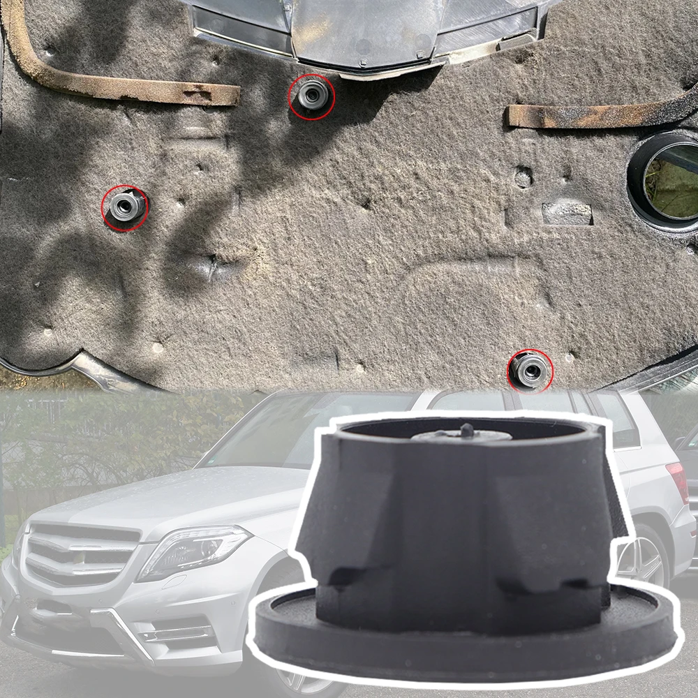 For Benz GLK-Class X204 2008 2009 2010 2011 2012 - 2015 200/220/250/350 CDI Engine Hood Cover Grommets Mount Bung Buffer