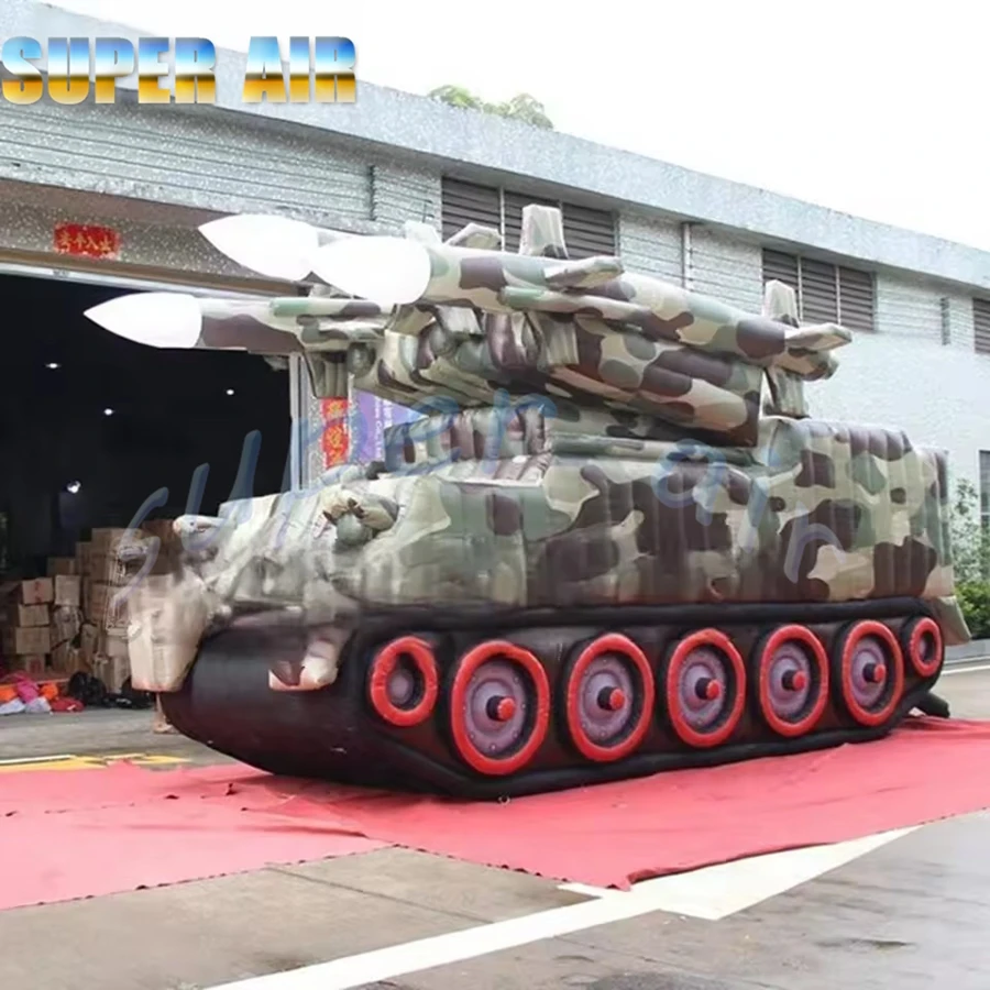 Model of extra large inflatable missiles inflatable tank model for decoration