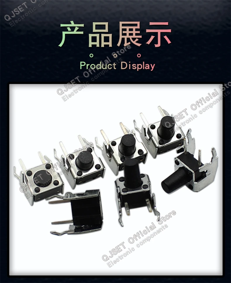70/100 stücke 6*6 Schalter Taktile Druckschalter Kit Höhe: 4,3 5-13 MM DIP 4pin SMD Micro Schalter 6x6 Druckschalter Für Arduino – Detail 22