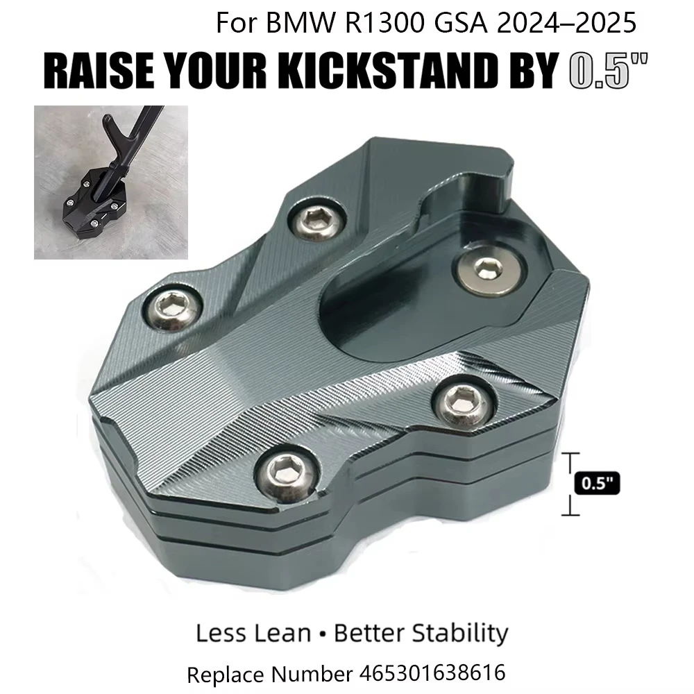 2024-2025 For BMW R1300GS/R1300GS ADV Kickstand Extension Plate Side Stand Enlarger Pad Anti-Slip Foot Pad Moto Accessories