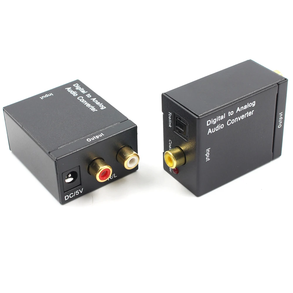 Convertisseur audio analogique-numérique, fibre optique, signal coaxial, ADC, Spdif, stéréo, prise 3.5mm, amplificateur 2 RCA, décodeur