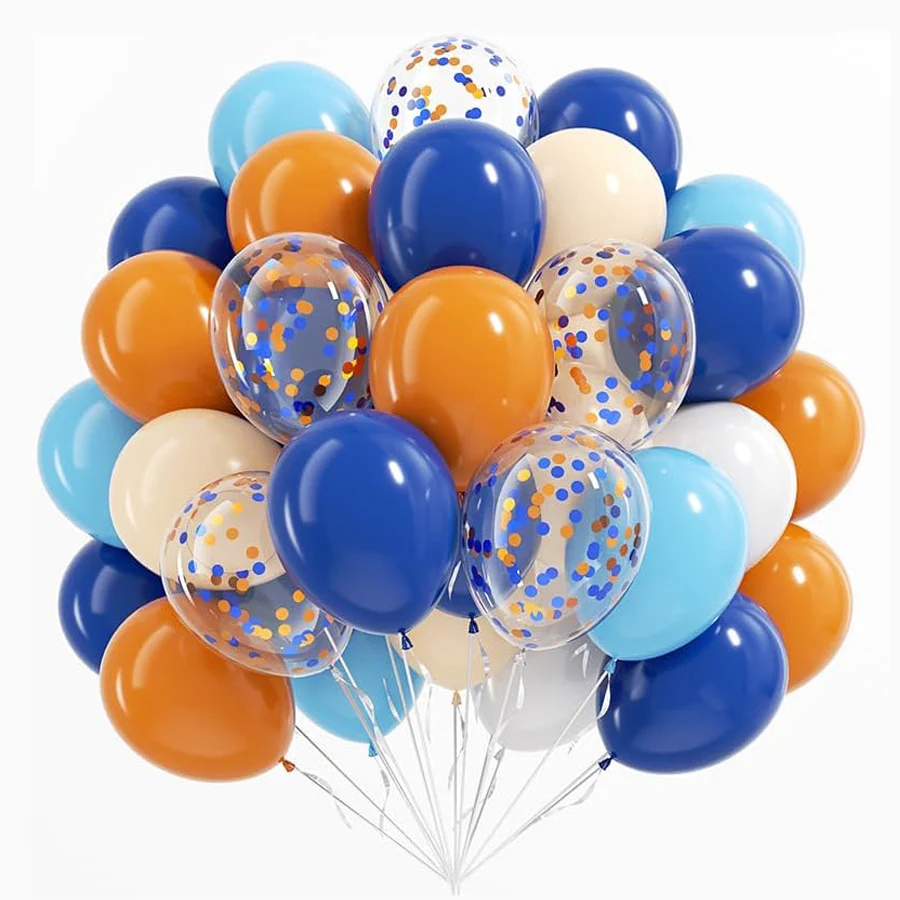 40pcs 12inch Confetti Blue Orange White Nude Latex Balloons Set for Paw Dog Patrol and Outer Space Birthday Party Decorations