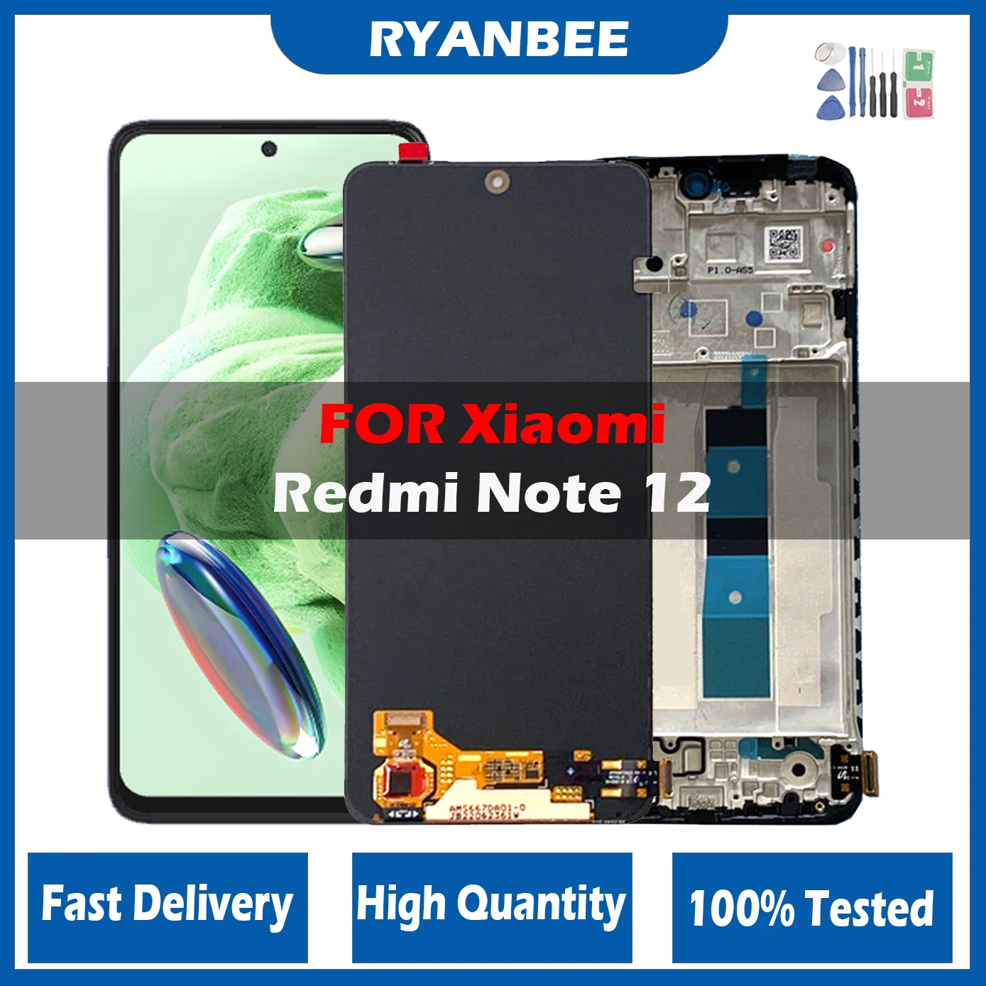 

Original Lcd For Xiaomi Redmi Note 12 4G Display 23021RAAEG 22111317I Touch Screen Digitizer Panel Assembly For Redmi Note 12 5G