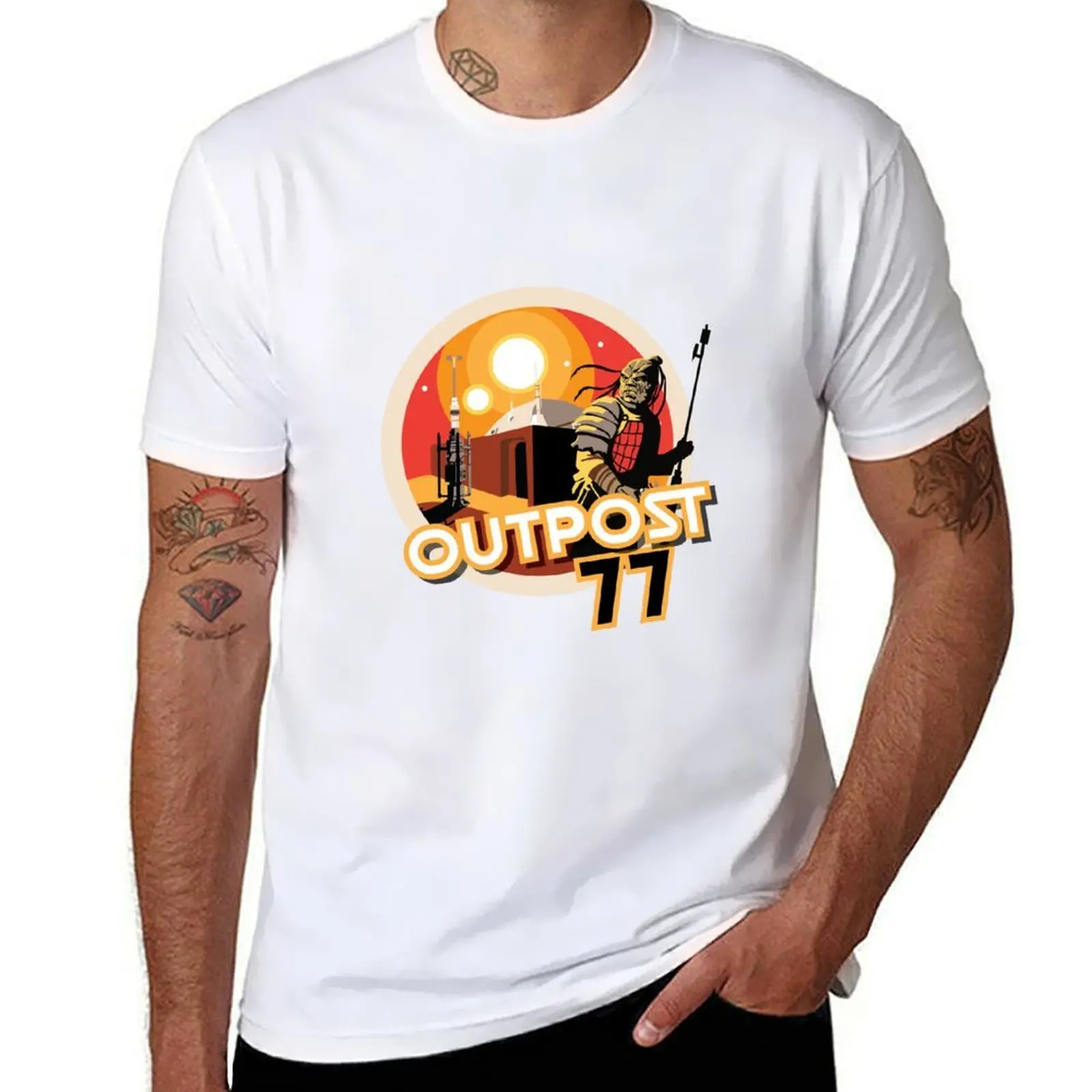 

Outpost 77 Alien MK 2 T-Shirt g man t shirts for men cotton tshirt 100% T-Shirt