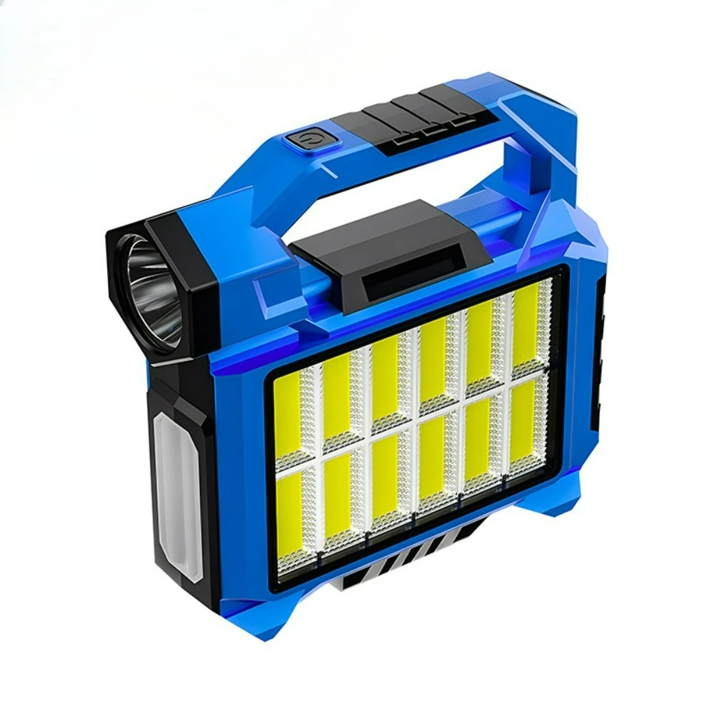 Solar-Powered Super Bright Handheld Work Light Rechargeable Searchlight Flashlight for Night Market Camping & Lighting