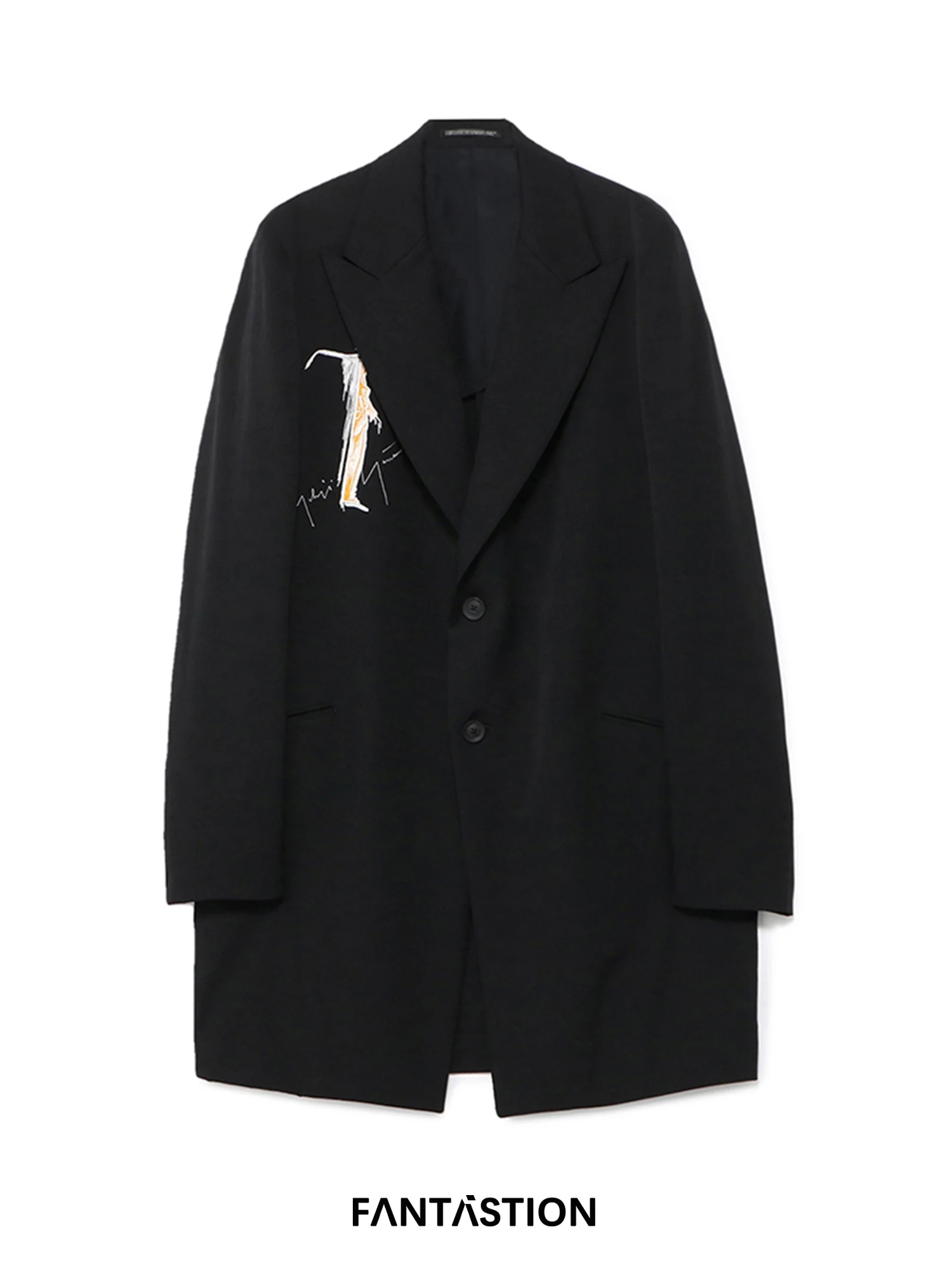 FANTASTION Men's Oversized Blazer with Embroidery a Plush Large-Fit Suit Coat Ideal for Fashionable Men Aiming for a Bold Look