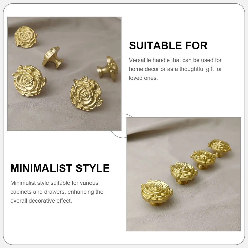 

Rose-shaped Handle Knob Flower Drawer Knobs Handles Pulls Door for Cabinets Floral Cupboard