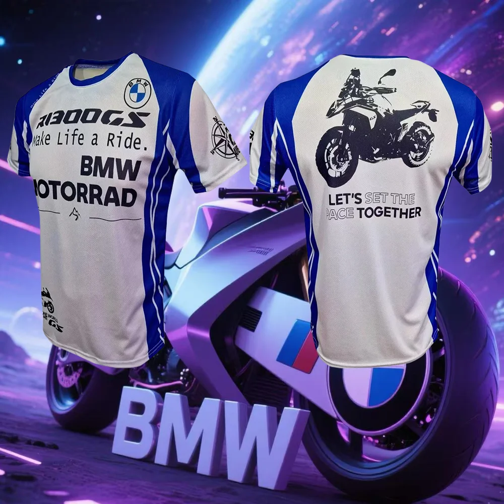 

2025 Summer BMW R1300GS Motorcycle Men's Quick Dry T-Shirt Cycling Suit Racing Suit New Short Sleeve Casual Breathable Fashion