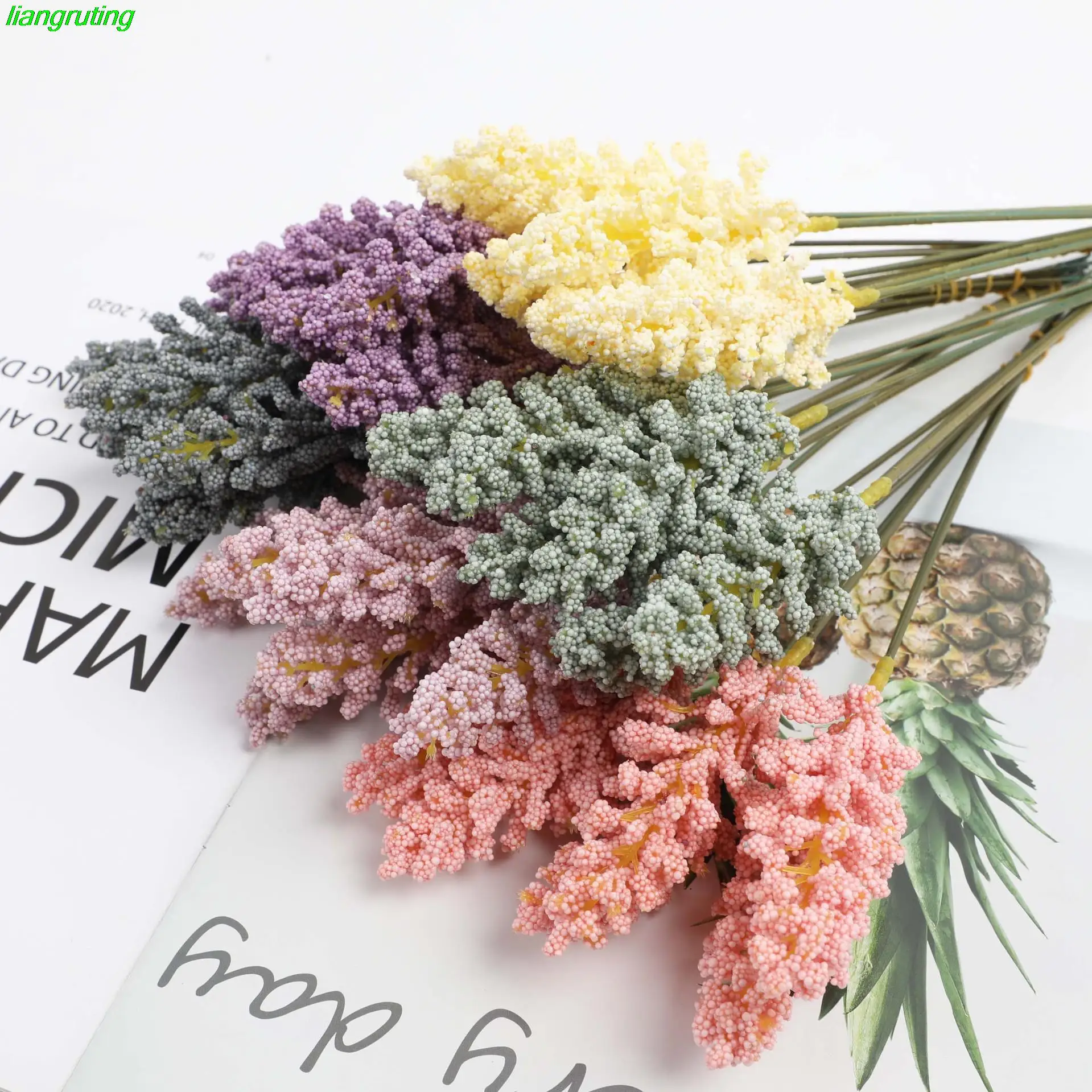 Artificial flower wheat spike simulation handmade foam wheat spike finished fake flower rice photo props handmade flower