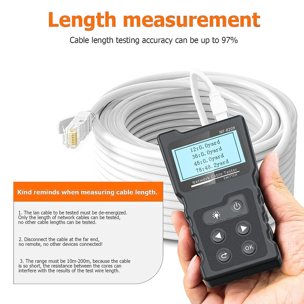 NOYAFA NF-8209 RJ45 Cable Tracker POE Network Wire Checker Cable Tester Network Tool Scan Cable Wiremap UTP Tester - view 5