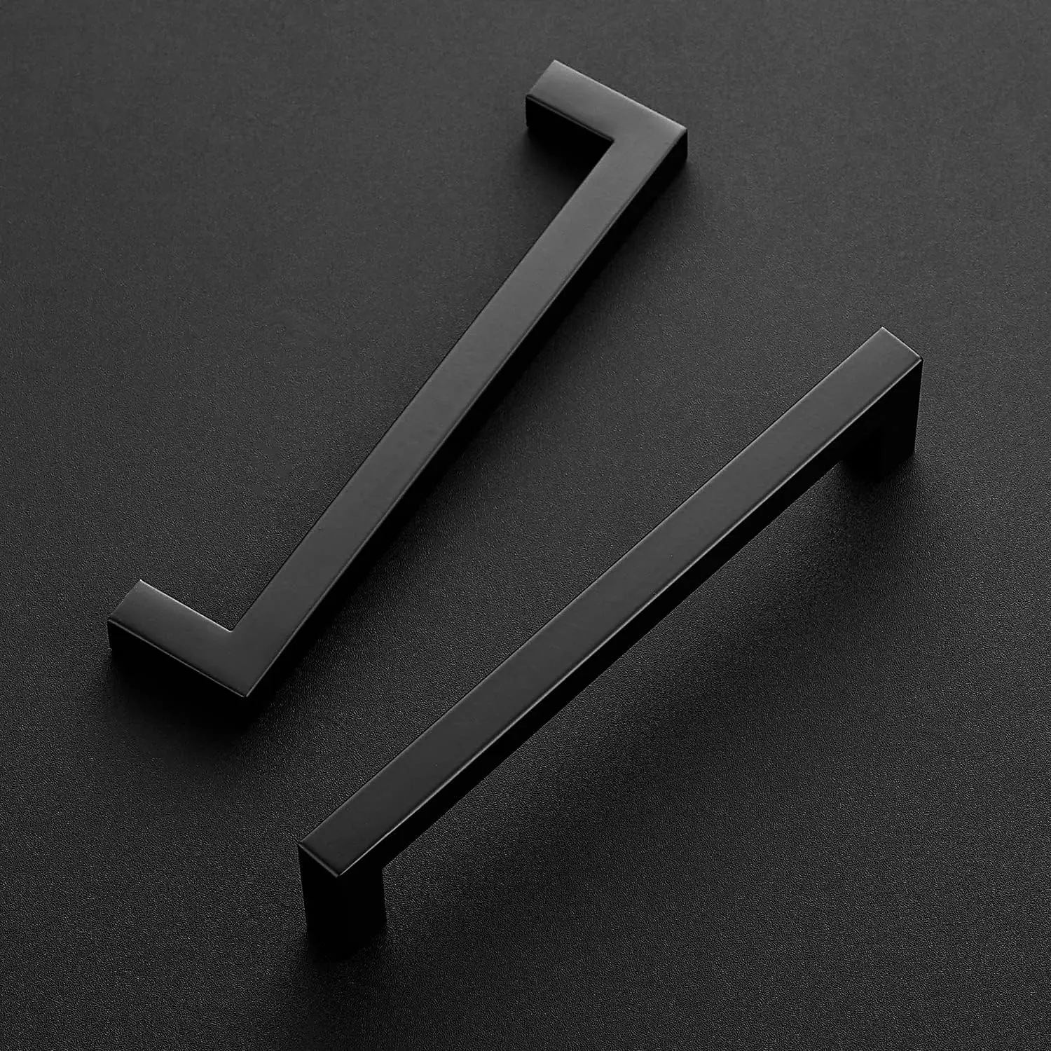 

Inch Kitchen Square Cabinet Handles Matte Black Stainless Steel Drawer Pulls Hardware