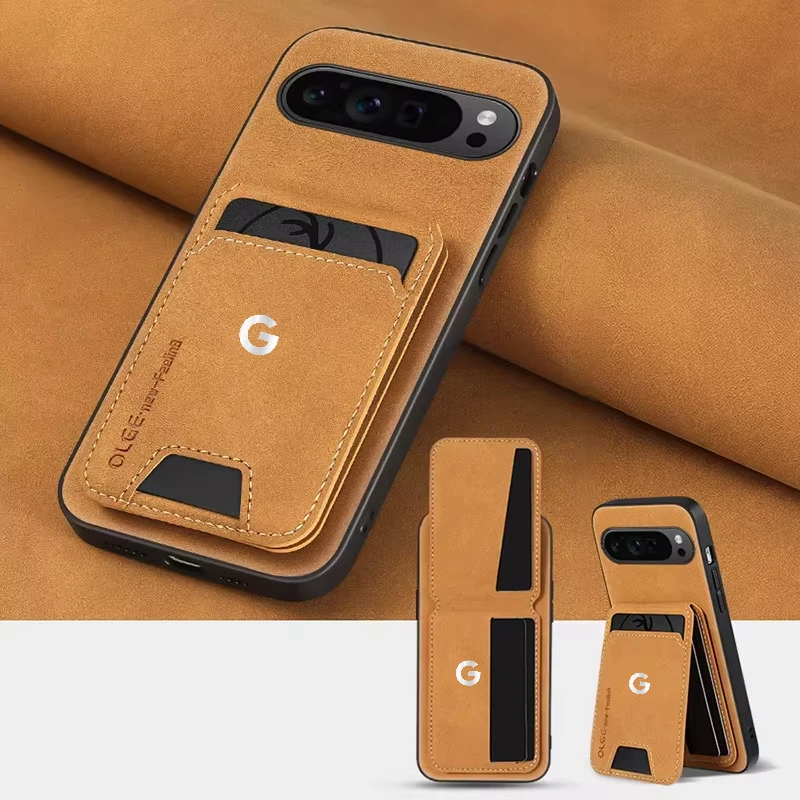 Multi Functional Synthetic Leather Card Slot Holder Phone Case for Google Pixel 11 Pro XL 7 8 9 10 Pro Shockproof Protect Cover